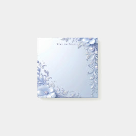 Post-it® Notas adhesivas de flores ornamentadas azules con 