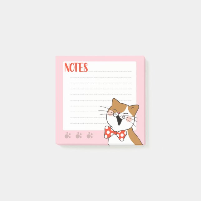 Post-it® Notas adhesivas de gato cantor (Anverso)