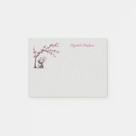 Post-it® Notas adhesivas de gato muy lindo y flores de cere