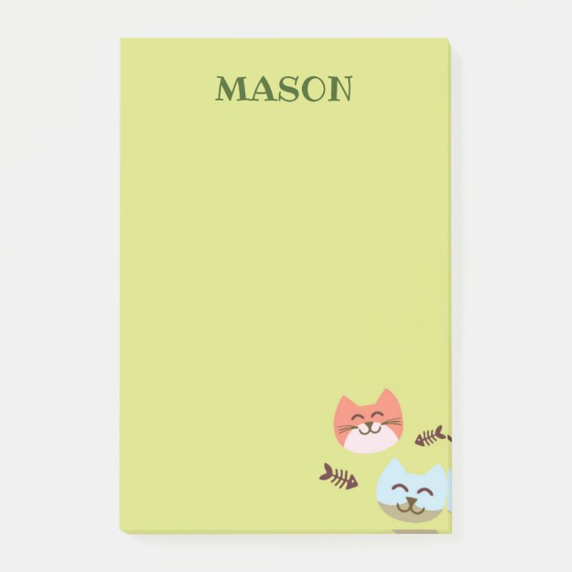 Post-it® Notas adhesivas de gato Papelería (Anverso)