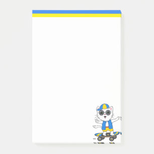 Post-it® Notas adhesivas de gato skater lindo