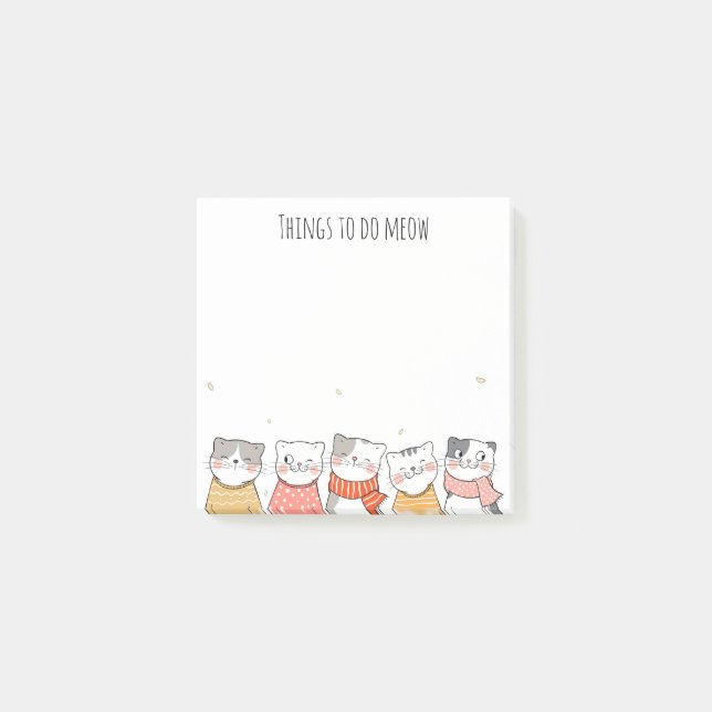 Post-it® Notas Adhesivas de Gatos Lindos (Anverso)