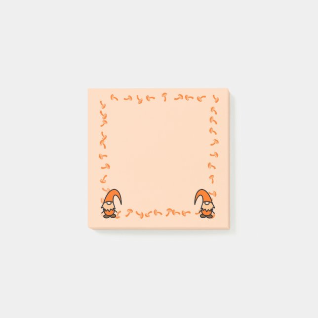 Post-it® Notas adhesivas de Gnomos Naranjas con Hongos (Anverso)