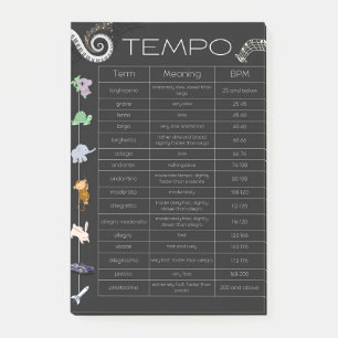 Post-it® Notas adhesivas de gráfico de tempo de música