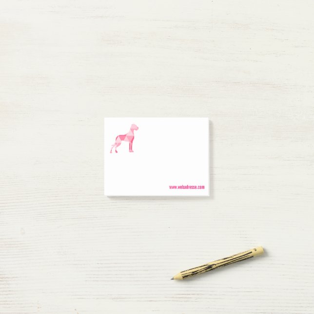 Post-it® Notas adhesivas de Gran Danés poligonal rosa (Escritorio)