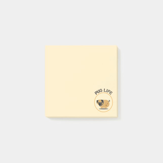 Post-it® Notas adhesivas® de la vida del perro Pug (Anverso)