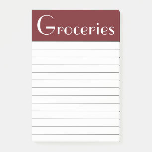 Post-it® Notas adhesivas de lista de compras rojas
