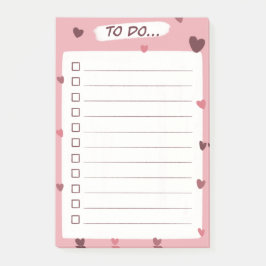 Post-it® Notas adhesivas de lista de tareas con corazón de 
