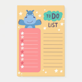 Post-it® Notas adhesivas de lista de tareas de hipopótamo