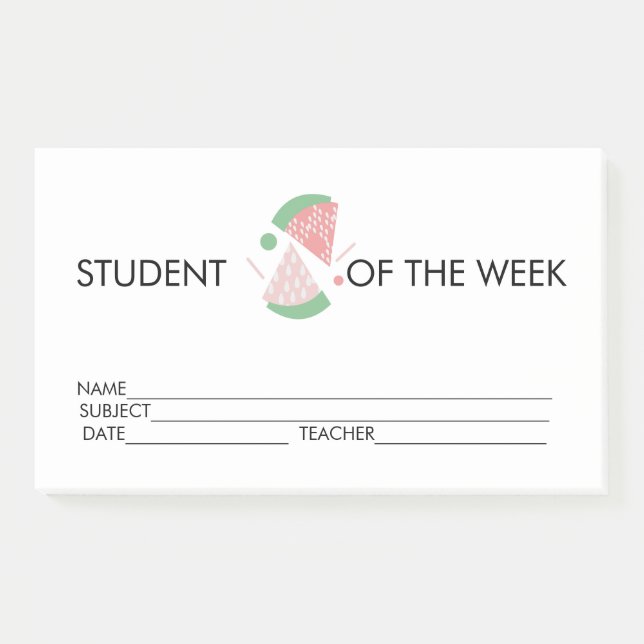Post-it® Notas adhesivas de logro de premio para estudiante (Anverso)