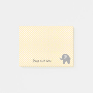 Post-it® Notas adhesivas de lunares amarillos con elefante 