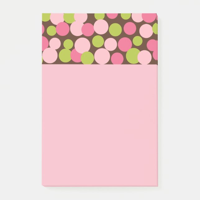 Post-it® Notas Adhesivas de Lunares de Caramelo Rosa (Anverso)