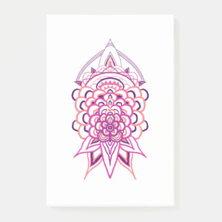 Post-it® Notas adhesivas de mandala floral rosa | Boho esté