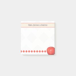 Post-it® Notas adhesivas de manzana con nombre personalizad