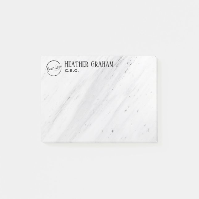 Post-it® Notas Adhesivas de Mármol Personalizables para Mar (Anverso)