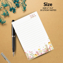 Post-it® Notas adhesivas de monograma rosa sonrosado | Mini