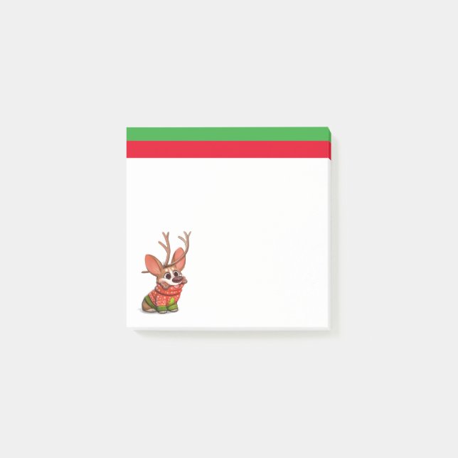 Post-it® Notas Adhesivas de Navidad de Perro Corgi (Anverso)
