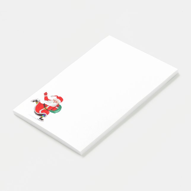Post-it® Notas Adhesivas de Navidad Santa con Regalos (En perspectiva)