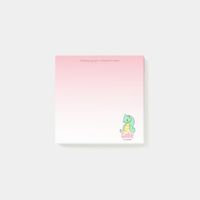 Post-it® Notas adhesivas de Pastel (Gato + Serpiente) (Anverso)
