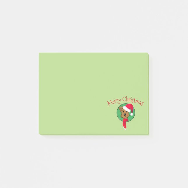 Post-it® Notas Adhesivas de Perro de Navidad 4 x 3 (Anverso)