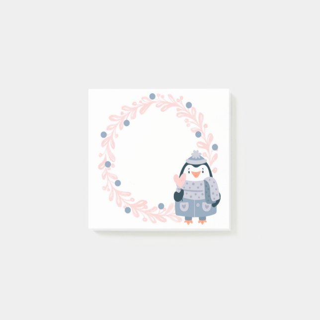 Post-it® Notas adhesivas de pingüino de invierno (Anverso)
