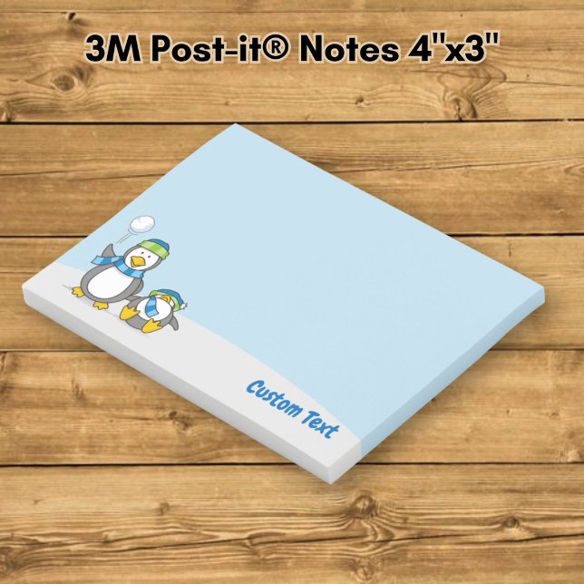 Post-it® Notas Adhesivas de Pingüinos Lanzando Bolas de Nie (Subido por el creador)