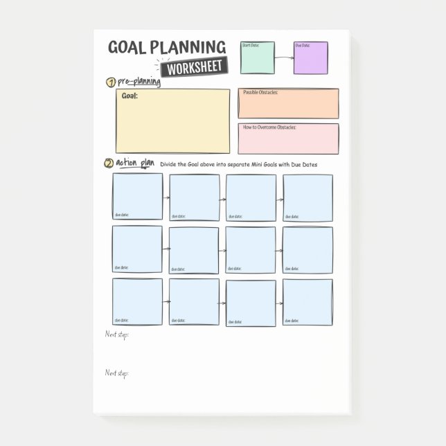 Post-it® Notas adhesivas de planificación de objetivos (Anverso)