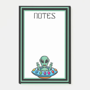 Post-it® Notas Adhesivas de Platillo Volador de Alien Espac