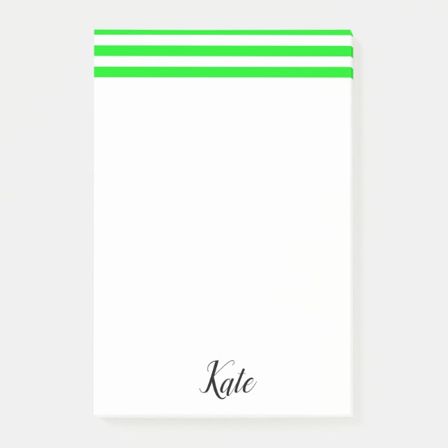 Post-it® Notas adhesivas de rayas verdes (Anverso)
