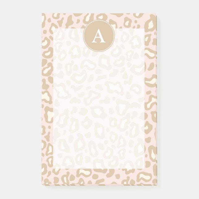 Post-it® Notas Adhesivas de Regalo con Monograma de Leopard (Anverso)