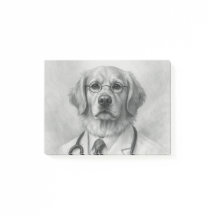 Notas adhesivas de retrato de veterinario de perro