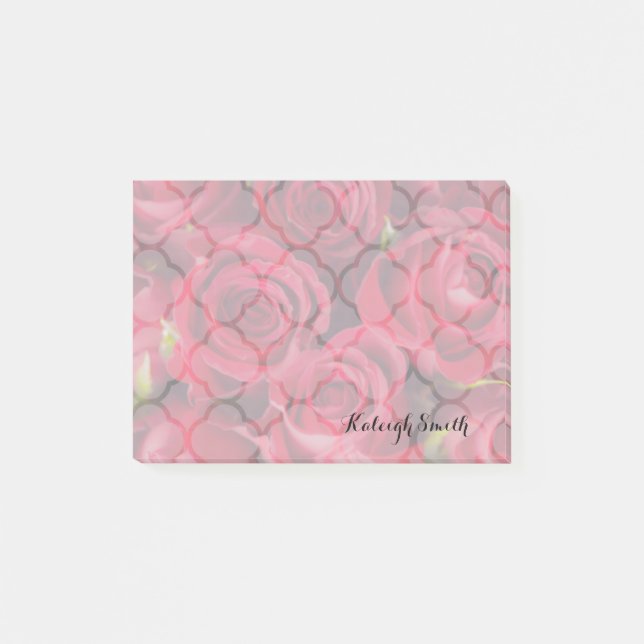 Post-it® Notas Adhesivas de Rosas Rojas Personalizadas (Anverso)