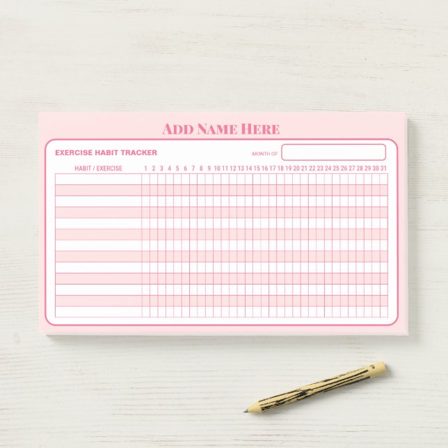 Post-it® Notas adhesivas de seguimiento de hábitos mensuale (En escritorio)