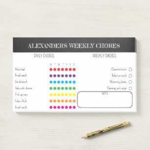 Post-it® Notas adhesivas de tareas semanales para niños