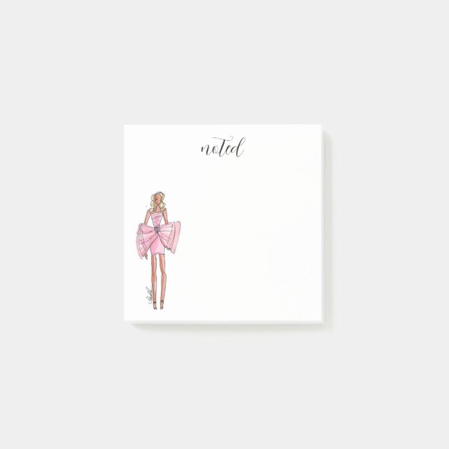Post-it® Notas adhesivas de vestido rosa (Anverso)