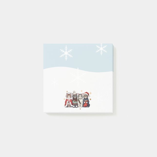 Post-it® Notas Adhesivas Divertidas de Gatos de Navidad (Anverso)