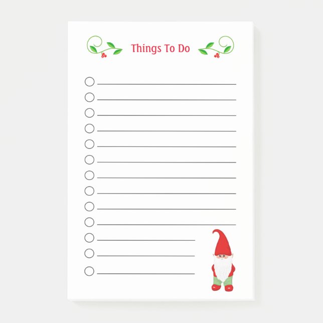 Post-it® Notas Adhesivas Divertidas de Gnomo de Navidad par (Anverso)