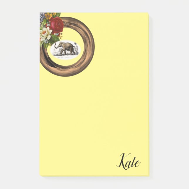 Post-it® Notas Adhesivas Elefante Dorado (Anverso)