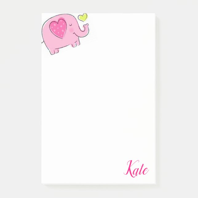 Post-it® Notas Adhesivas Elefante Rosa (Anverso)