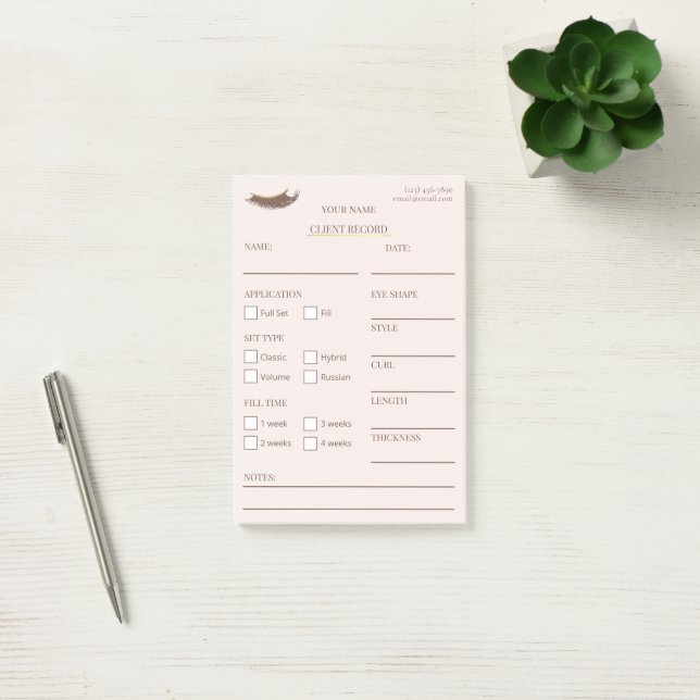 Post-it® Notas adhesivas elegantes beige y doradas para cli (Oficina)