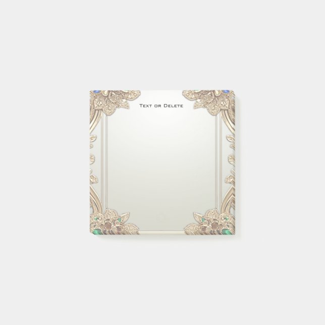Post-it® Notas Adhesivas Elegantes Doradas Ornamentadas (Anverso)