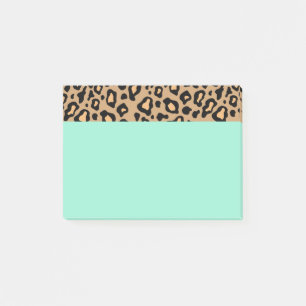 Post-it® Notas Adhesivas Estampadas de Leopardo Turquesa