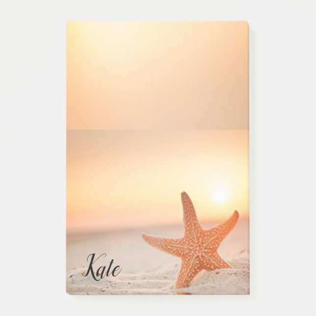Post-it® Notas Adhesivas Estrella de Mar Playa (Anverso)