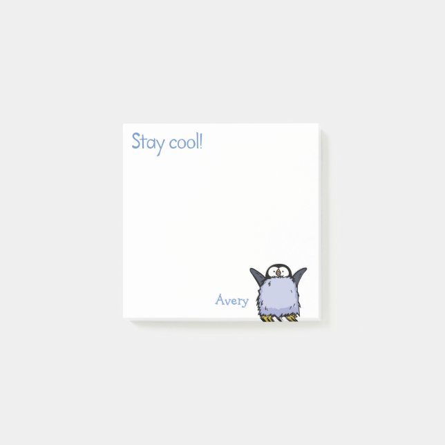 Post-it® Notas Adhesivas Felices de Pingüino Bebé (Anverso)