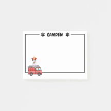 Notas adhesivas Fire Pup y su camión de bomberos P