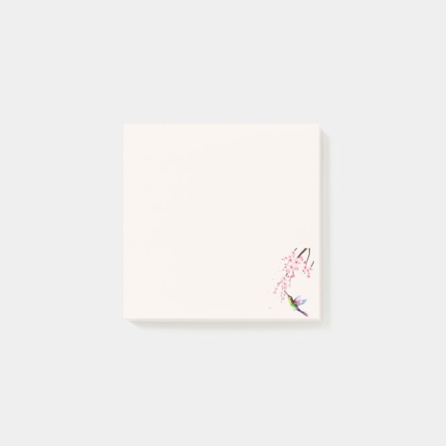 Post-it® Notas Adhesivas Flor de Sakura y Colibrí (Anverso)