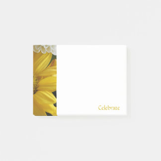 Post-it® Notas Adhesivas Florales Amarillas para Celebrar