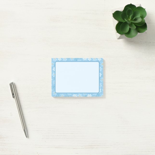 Post-it® Notas Adhesivas Florales Azules Lindas (Oficina)