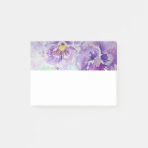 Notas adhesivas florales de arte de acuarela de pe