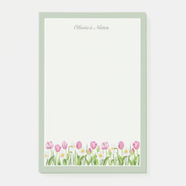 Post-it® Notas Adhesivas Florales de Primavera Tulipanes Ro
